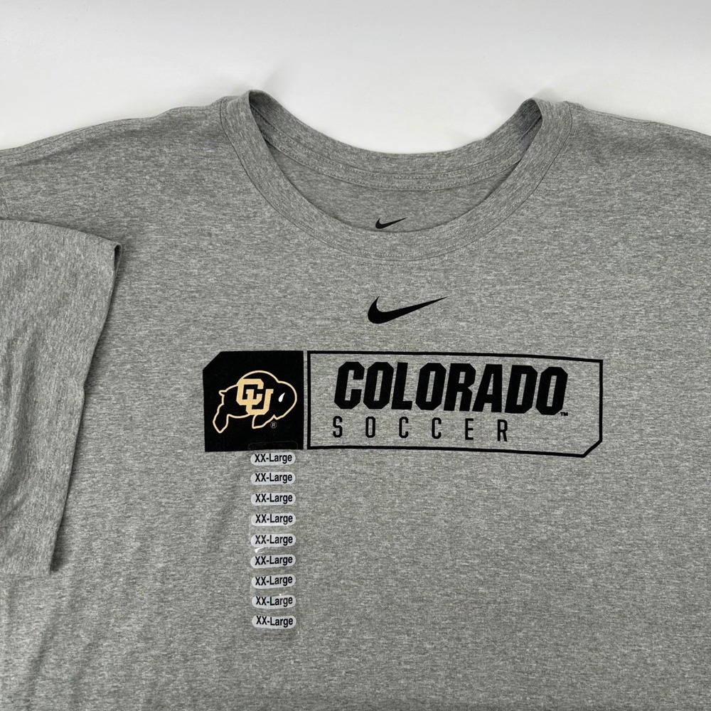Nike Colorado Soccer T-Shirt Mens XXL Gray Dri-FIT Athletic NWT Buffaloes CU